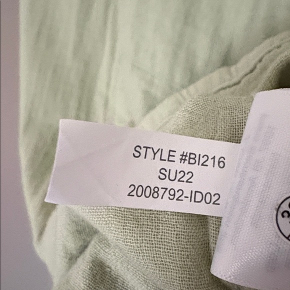 J Crew Factory Double-gauze button-up shirt Light Mint Green 100% Cotton Medium - Picture 8 of 9